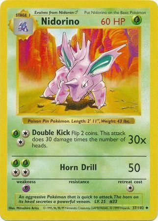 Nidorino (37/102) [Conjunto básico Shadowless Unlimited] 