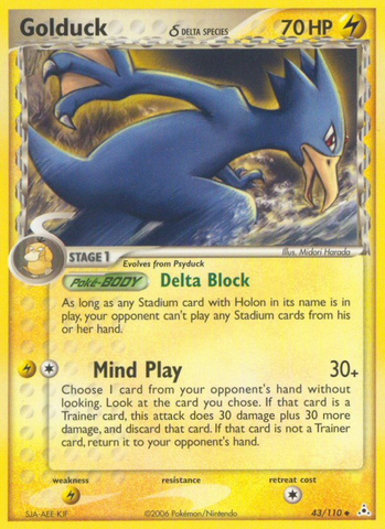 Golduck (43/110) (Especie Delta) [EX: Holon Phantoms] 