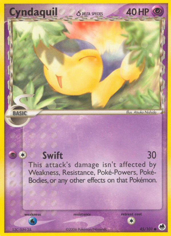 Cyndaquil (45/101) (Especie Delta) [EX: Dragon Frontiers] 
