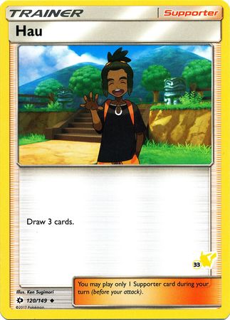 Hau (120/149) (Sello de Pikachu n.° 33) [Academia de batalla 2020] 