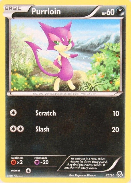 Purrloin (25/30) [Blanco y negro: Kit de entrenador - Zoroark] 