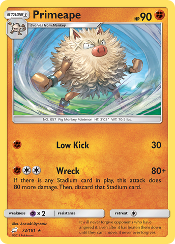 Primeape (72/181) [Sol y Luna: forman equipo] 