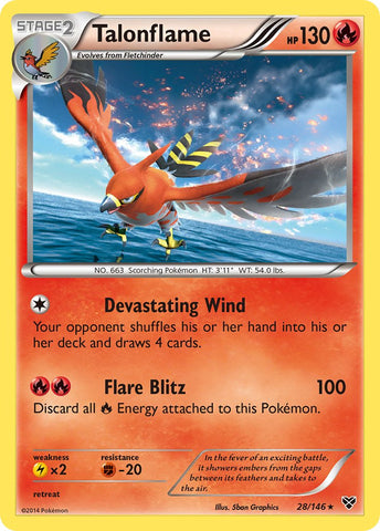 Talonflame (28/146) (Cosmos Holo) (Exclusivo en blíster) [XY: Conjunto básico] 