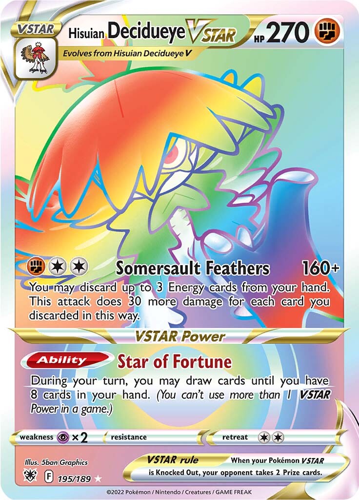 Hisuian Decidueye VSTAR (195/189) [Espada y escudo: Resplandor astral] 