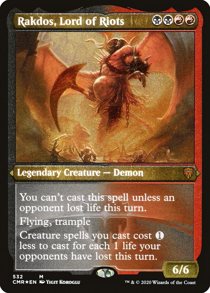 Rakdos, señor de los disturbios (grabado) [Commander Legends] 