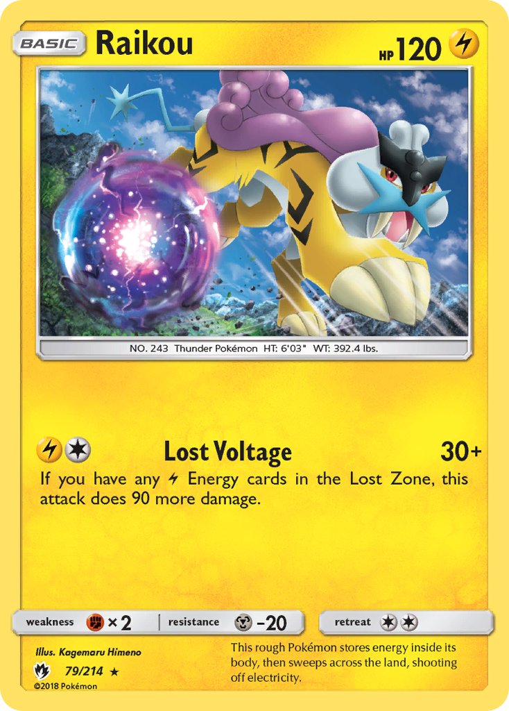 Raikou (79/214) (Exclusivo de la cubierta temática) [Sol y Luna: Lost Thunder] 