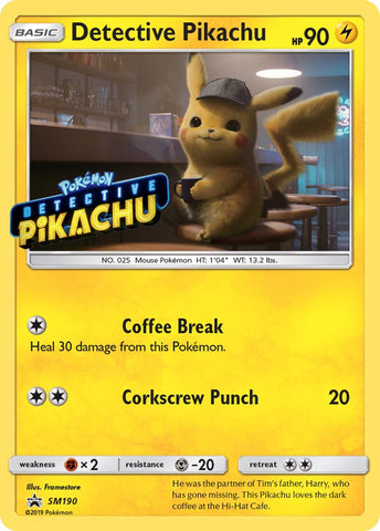 Detective Pikachu (SM190) (Estampado) [Sol y Luna: Black Star Promos] 