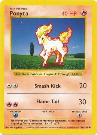 Ponyta (60/102) [Conjunto básico Shadowless Unlimited] 
