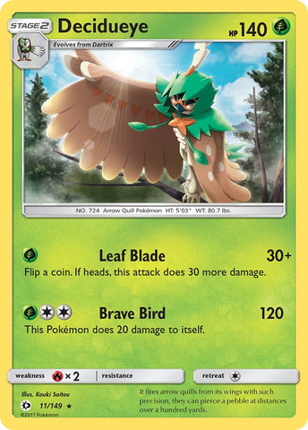 Decidueye (11/149) (Exclusivo de la baraja temática) [Sol y Luna: Conjunto básico] 