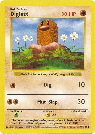 Diglett (47/102) [Conjunto básico Shadowless Unlimited] 