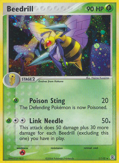 Beedrill (1/112) [EX: Rojo fuego y verde hoja] 