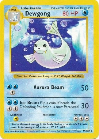 Dewgong (25/102) [Conjunto básico Shadowless Unlimited] 
