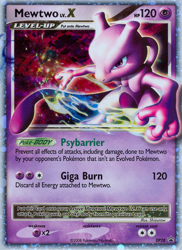 Mewtwo LV.X (DP28) [Diamante y Perla: Promociones de Estrella Negra] 