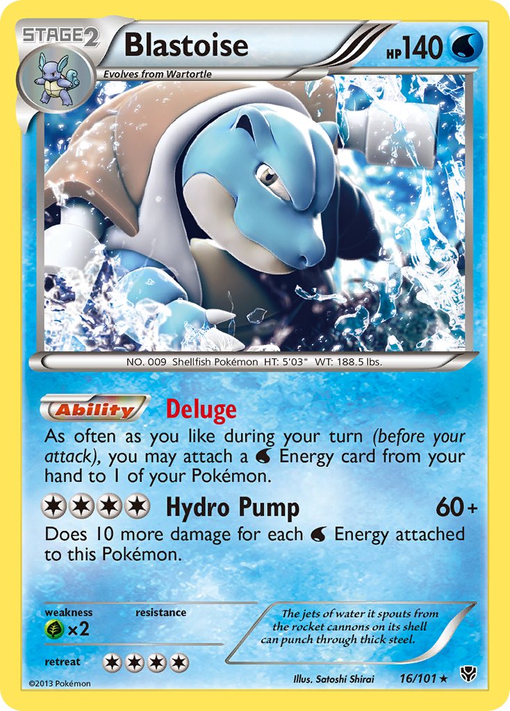 Blastoise (16/101) (Exclusivo de la cubierta temática) [Blanco y negro: Explosión de plasma] 