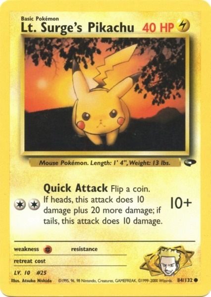 Pikachu del teniente Surge (84/132) [Gym Challenge Unlimited] 