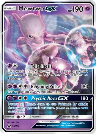 Mewtwo GX (SM196) (Tarjeta Jumbo) [Sol y Luna: Promociones Black Star] 