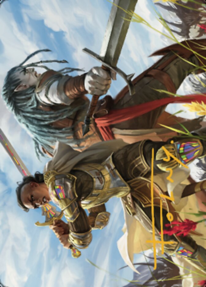 Tarjeta de arte Join Forces (firma estampada en oro) [Serie de arte Dominaria United] 
