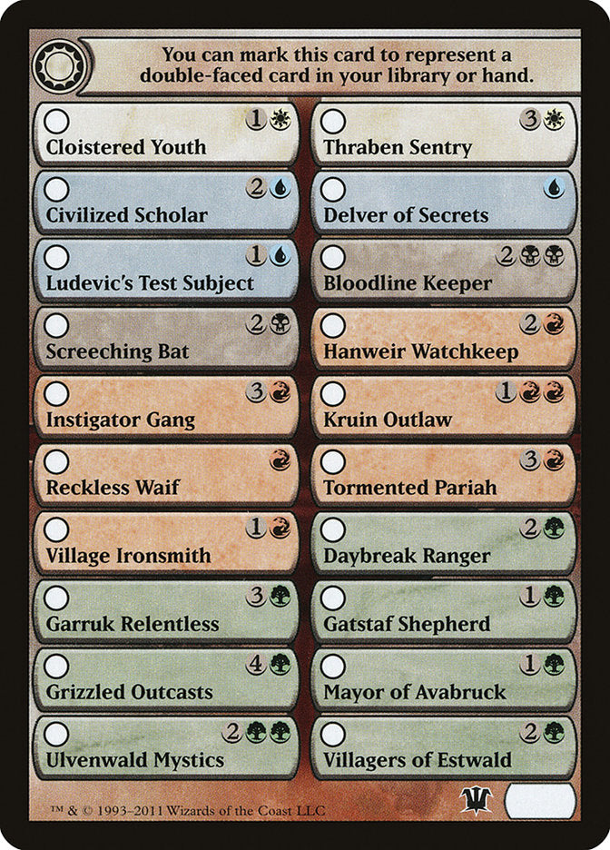 Lista de verificación de Innistrad [Fichas de Innistrad] 