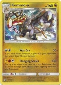 Kommo-o (77/111) (Cracked Ice Holo) (Exclusivo de la cubierta temática) [Sol y luna: Crimson Invasion] 