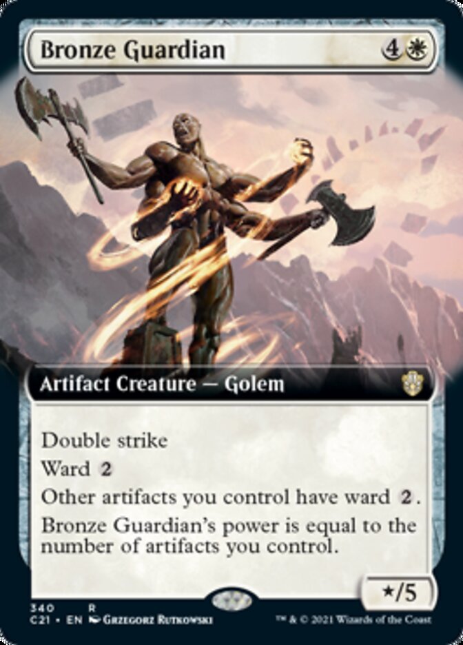 Guardián de bronce (arte extendido) [Commander 2021] 