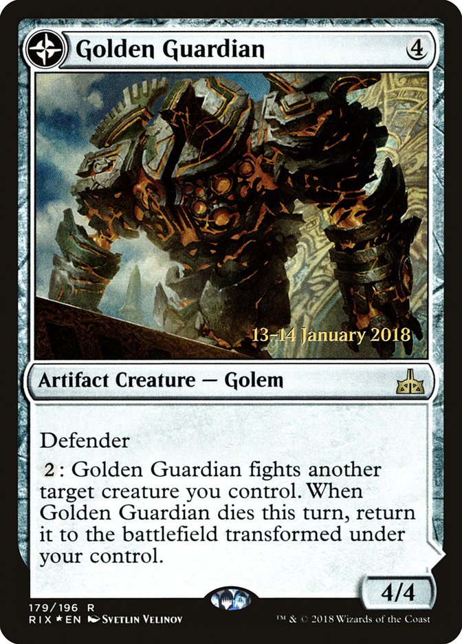 Guardián Dorado // Guarnición Forja Dorada [Promociones de presentación de Rivales de Ixalan] 