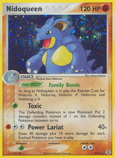 Nidoqueen (9/112) [EX: Rojo fuego y verde hoja] 