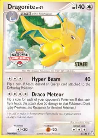 Dragonite (2/146) (Personal del Campeonato Nacional) [Diamond &amp; Pearl: Legends Awakened] 