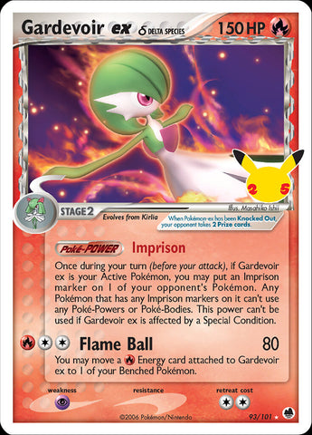 Gardevoir ex (93/101) (Especie Delta) [Celebraciones: 25 Aniversario - Colección Clásica] 
