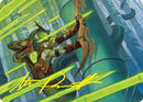 Tarjeta artística Bamboo Grove Archer (firma estampada en oro) [Kamigawa: Neon Dynasty Art Series] 