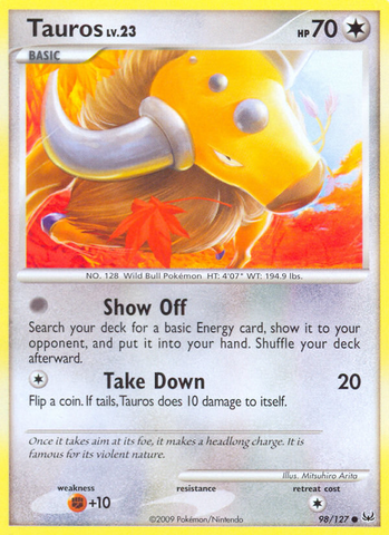 Tauros (98/127) [Platino: Conjunto básico] 