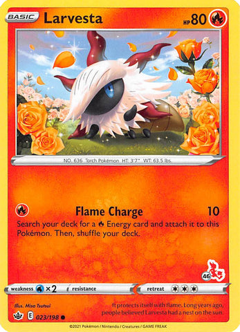 Larvesta (23/198) (Sello de Cinderace n.° 46) [Battle Academy 2022] 