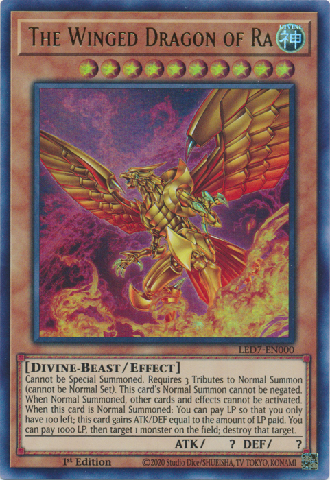 El dragón alado de Ra (arte alternativo) [LED7-EN000] Ultra raro 