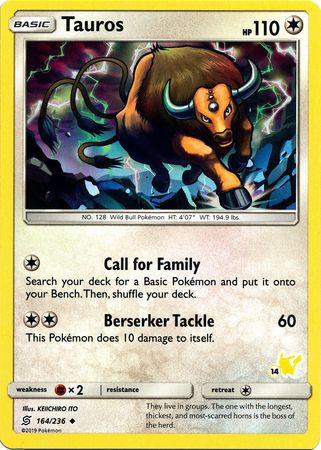 Tauros (164/236) (Sello de Pikachu n.° 14) [Battle Academy 2020] 