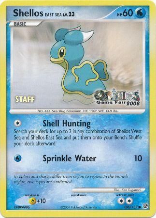 Shellos East Sea (106/132) (Personal de Origins Game Fair 2008) [Nintendo: Black Star Promos] 