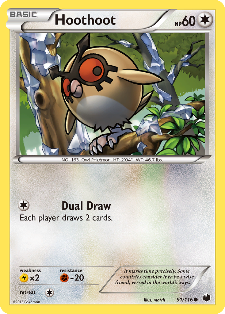 Hoothoot (91/116) [Blanco y negro: Congelación de plasma] 