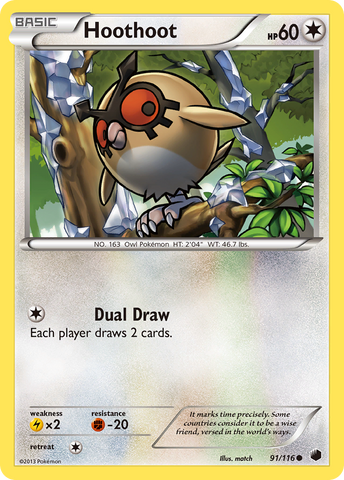 Hoothoot (91/116) [Blanco y negro: Congelación de plasma] 