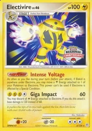 Electivire (3/130) (Promoción del campeonato regional) [Diamond &amp; Pearl: Conjunto básico] 