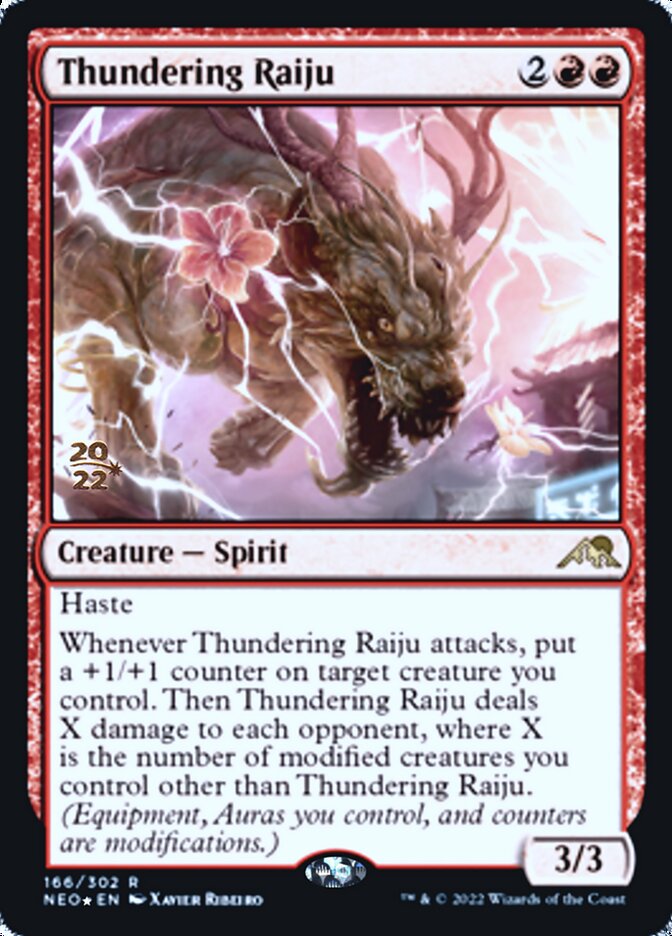 Thundering Raiju [Kamigawa: Promociones de presentación de Neon Dynasty] 