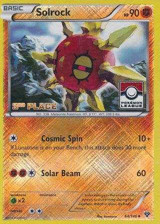 Solrock (64/146) (Promoción del desafío de la liga del tercer lugar) [XY: Conjunto básico] 