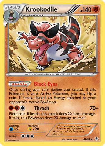 Krookodile (62/98) (Exclusivo de la cubierta temática) [Blanco y negro: poderes emergentes] 