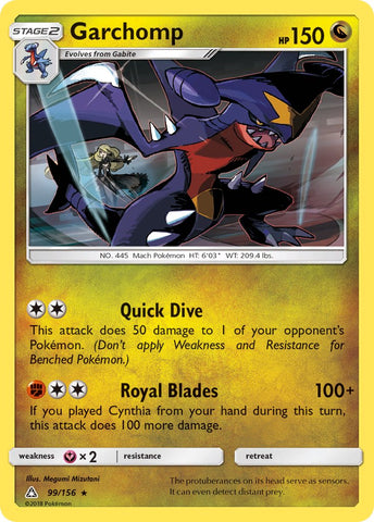 Garchomp (99/156) (Cracked Ice Holo) (Exclusivo de la baraja temática) [Sol y Luna: Ultra Prisma] 
