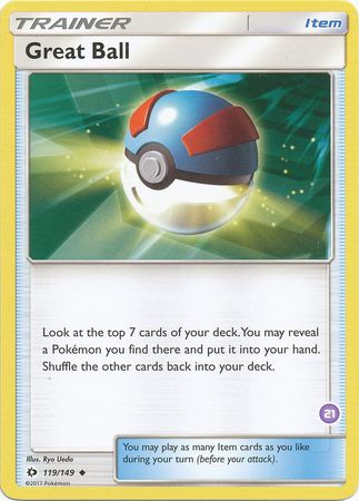 Great Ball (119/149) (Exclusivo de cubierta n.° 21) [Sol y Luna: Kit de entrenador - Alolan Sandslash] 