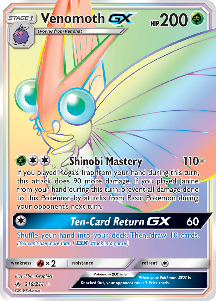 Venomoth GX (216/214) [Sol y Luna: Vínculos inquebrantables] 