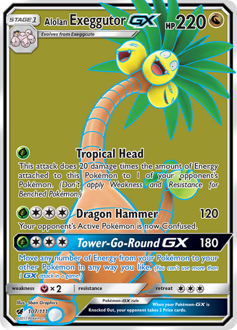 Alolan Exeggutor GX (107/111) [Sol y Luna: Invasión Carmesí] 