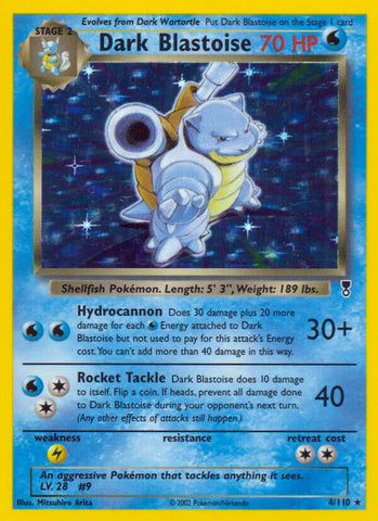 Dark Blastoise (4/110) (WotC) (Exclusivo de la baraja temática) [Colección legendaria] 