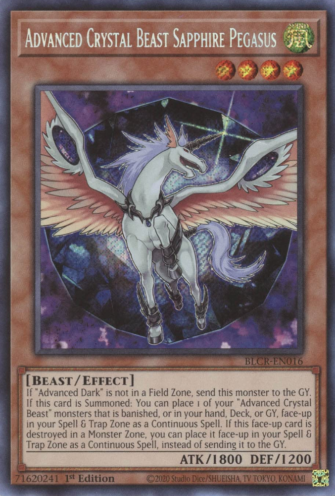 Bestia de cristal avanzada Zafiro Pegaso [BLCR-EN016] Secreto raro 