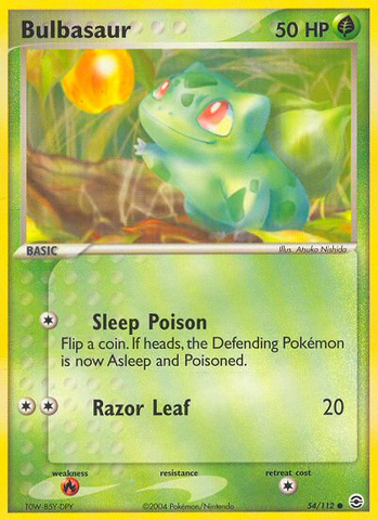 Bulbasaur (54/112) [EX: Rojo fuego y verde hoja] 