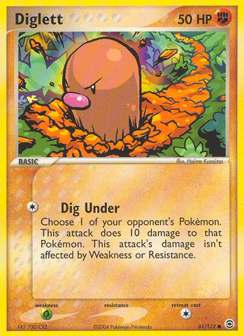 Diglett (61/112) [EX: Rojo fuego y verde hoja] 