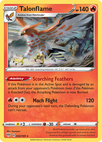 Talonflame (032/189) [Espada y escudo: Oscuridad en llamas] 