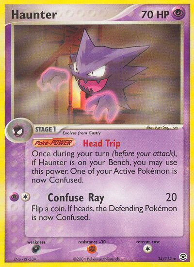Haunter (34/112) [EX: Rojo fuego y verde hoja] 